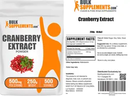 Label for Cranberry Extract Powder 500 mg