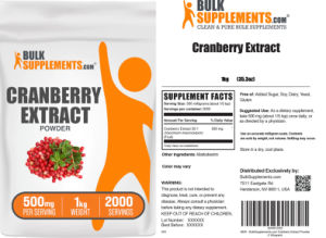 Label for Cranberry Extract Powder 500 mg