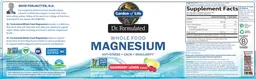 Label for Whole Food Magnesium Raspberry Lemon Flavor