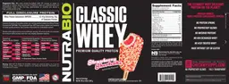 Label for Classic Whey Strawberry Shortcake