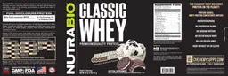 Label for Classic Whey Ice Cream Cookie Dream