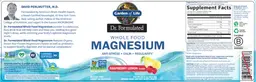 Label for Whole Food Magnesium Raspberry Lemon