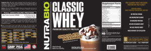 Label for Classic Whey Chocolate Milkshake