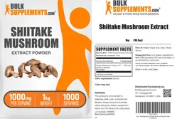 Label for Shiitake Mushroom Extract Powder 1000 mg