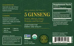 Label for 5 Ginseng