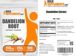 Label for Dandelion Root Extract
