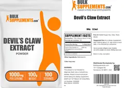 Label for Devil's Claw Extract