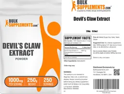 Label for Devil's Claw Extract Powder 1000 mg