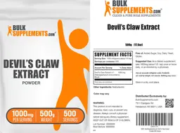 Label for Devil's Claw Extract