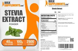 Label for Stevia Extract Powder 40 mg
