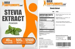 Label for Stevia Extract Powder 40 mg