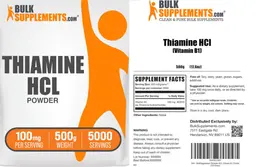 Label for Thiamine HCl Powder 100 mg