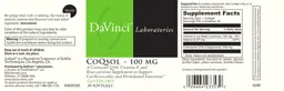 Label for CoQsol - 100 mg