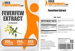 Label for Feverfew Extract