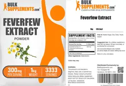 Label for Feverfew Extract Powder 300 mg