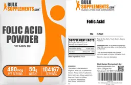 Label for Folic Acid Powder 480 mcg