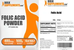 Label for Folic Acid Powder 480 mcg