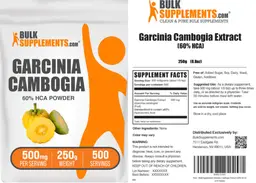 Label for Garcinia cambogia Extract (60% HCA) Powder 500 mg