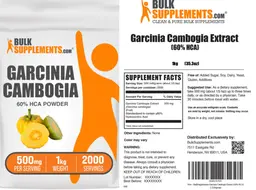 Label for Garcinia Cambogia Extract 60% HCA Powder 500 mg