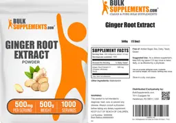 Label for Ginger Root Extract Powder 500 mg
