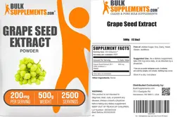 Label for Grape Seed Extract Powder 200 mg