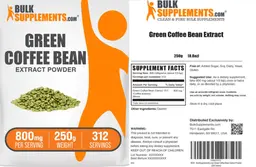 Label for Green Coffee Bean Extract Powder 800 mg