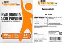 Label for Hyaluronic Acid Powder 215 mg