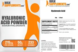 Label for Hyaluronic Acid Powder 215 mg