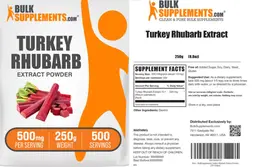 Label for Turkey Rhubarb Extract Powder 500 mg