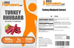 Label for Turkey Rhubarb Extract Powder 500 mg