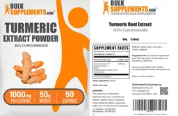 Label for Turmeric Extract Powder 1000 mg