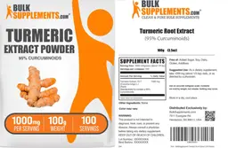 Label for Turmeric Extract Powder 1000 mg