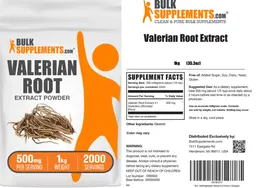 Label for Valerian Root Extract Powder 500 mg