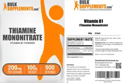 Label for Thiamine Mononitrate 200 mg