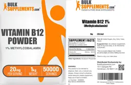 Label for Vitamin B12 Powder 20 mg