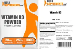 Label for Vitamin D3 Powder 50 mg