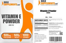 Label for Vitamin E Powder 400 IU 500 mg