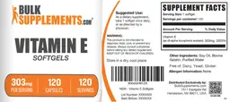 Label for Vitamin E Softgels 303 mg