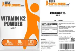 Label for Vitamin K2 Powder 9 mg