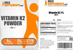 Label for Vitamin K2 Powder 9 mg