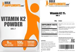 Label for Vitamin K2 Powder 9 mg