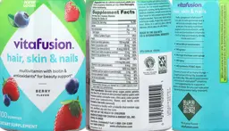 Label for Hair, Skin & Nails Berry Flavor