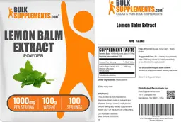 Label for Lemon Balm Extract Powder 1000 mg