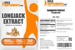 Label for Longjack Extract Tongkat Ali Powder 1000 mg