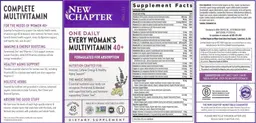 Label for One Daily Every Woman's Multivitamin 40+