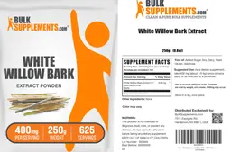 Label for White Willow Bark Extract Powder 400 mg