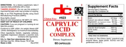 Label for Caprylic Acid Complex