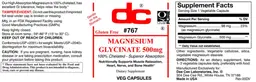 Label for Magnesium Glycinate 500 mg