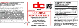 Label for Co-Q10 & Red Yeast Rice