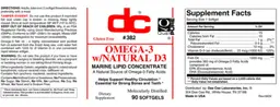 Label for Omega-3 w/Natural D3